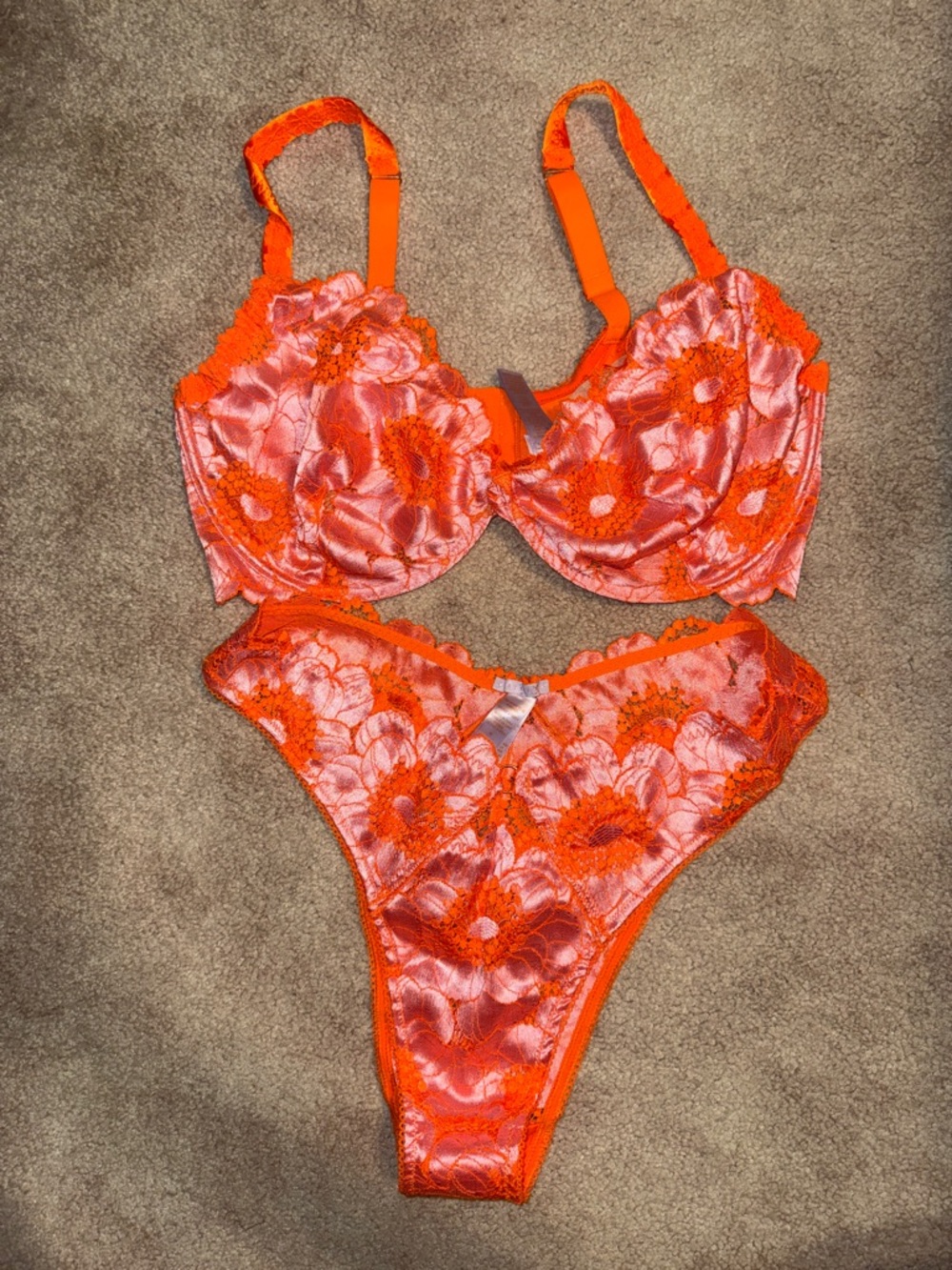 Savage X Fenty Perfect Poppies Lace Bra and Panty